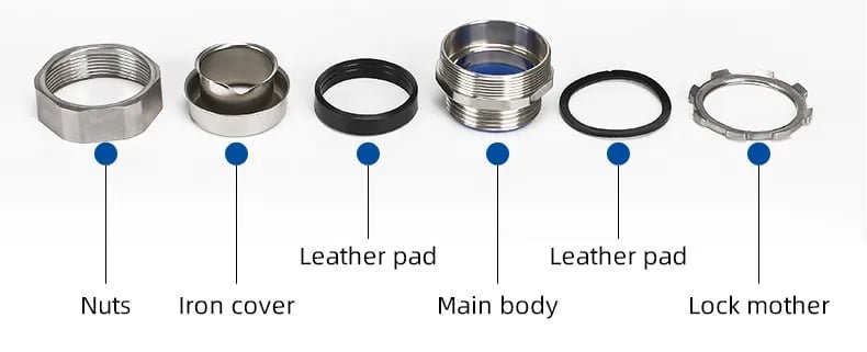 Rozsdamentes acél csővezeték-csatlakozó, IP66 Flex to Box Fitting
