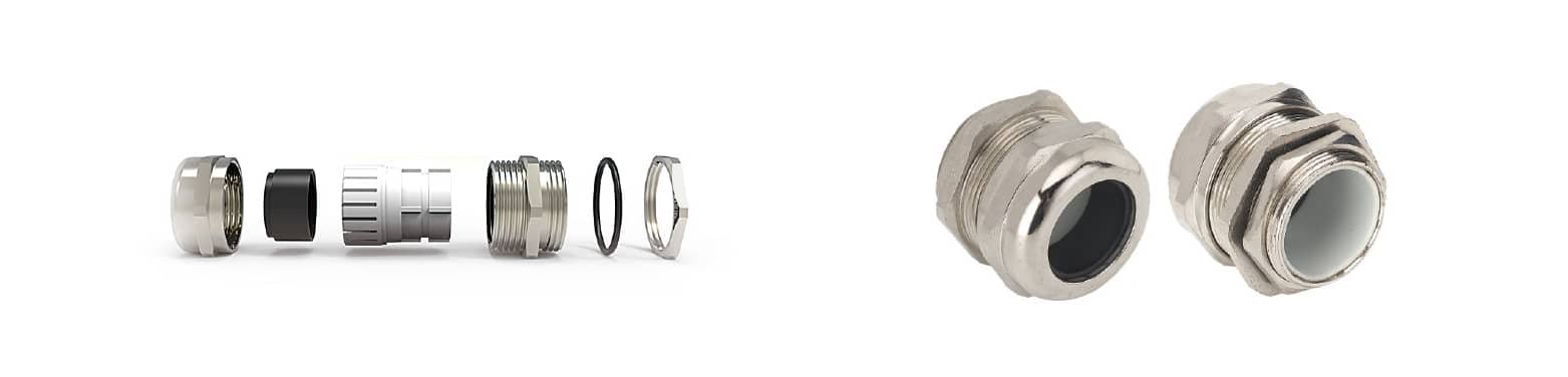 Ống nối cáp đồng thau thẳng, miếng đệm chống nước IP68 3 Ống nối cáp đồng thẳng, có gioăng chống nước IP68