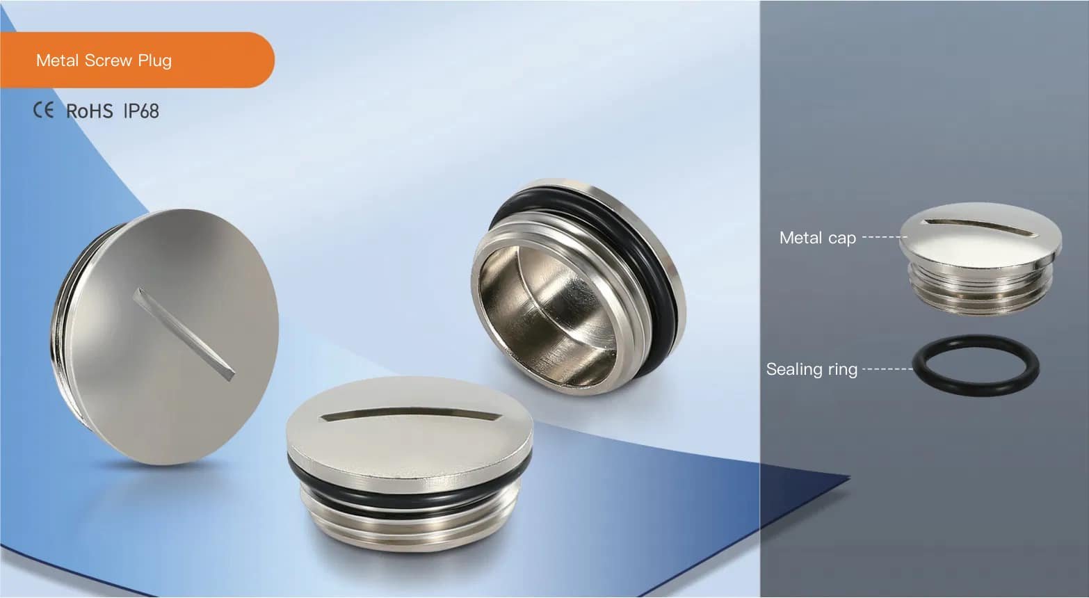 IP68 metallplugg med rundt hode, vanntett blindplugg 6 IP68 metallplugg med rundt hode, vanntett blindplugg