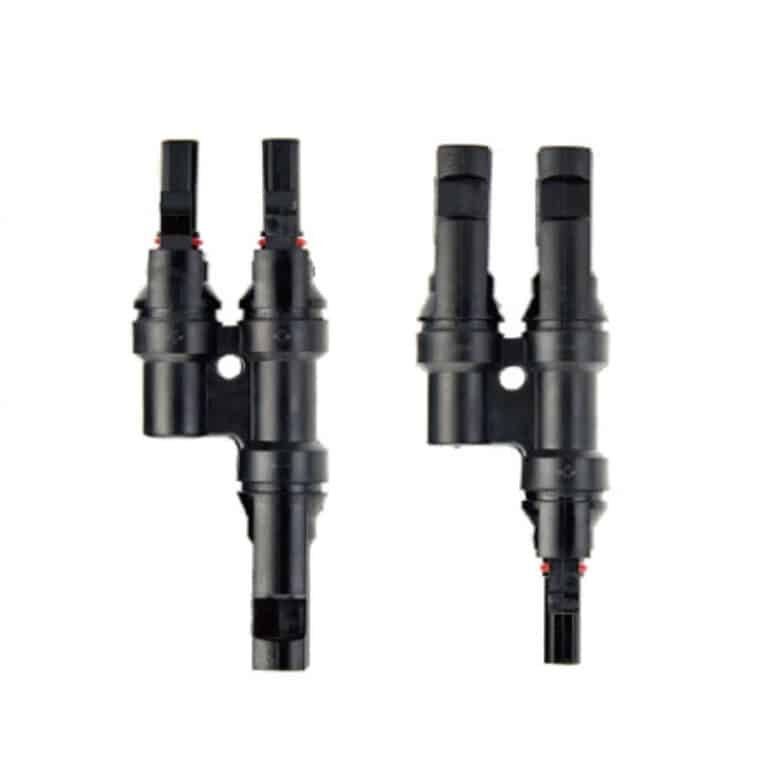 MC4 T-Branch Connector, PV-T3 1-to-2 Parallel Splitter