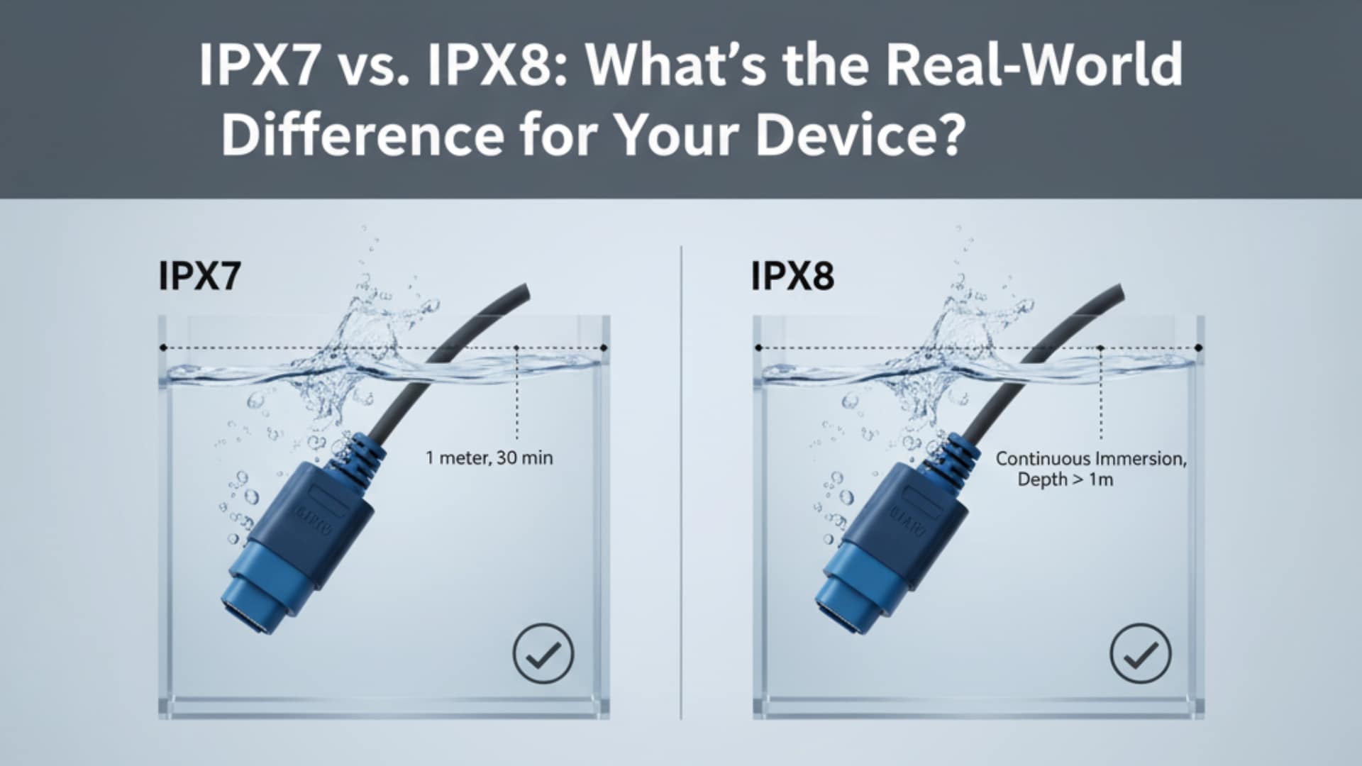 IPX7 vs. IPX8 - jaký je reálný rozdíl pro vaše zařízení?